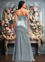 Load image into Gallery viewer, Frida A-line V-Neck Floor-Length Stretch Satin Bridesmaid Dress XXCP0025728