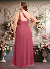 Load image into Gallery viewer, Kinsley A-line One Shoulder Floor-Length Chiffon Bridesmaid Dress With Ruffle XXCP0025824