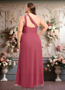 Kinsley A-line One Shoulder Floor-Length Chiffon Bridesmaid Dress With Ruffle XXCP0025824