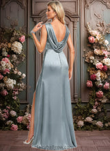 Load image into Gallery viewer, Amelie A-line Scoop Cowl Floor-Length Stretch Satin Prom Dresses XXCP0025878