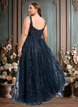 Load image into Gallery viewer, Ally A-line Square Floor-Length Organza Lace Floral Prom Dresses With Sequins XXCP0025844