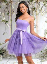 Load image into Gallery viewer, Karlee Ball-Gown/Princess Straight Short Tulle Homecoming Dress With Bow XXCP0025717