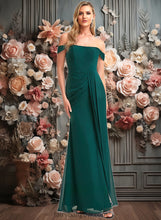 Load image into Gallery viewer, Amelie A-line Off the Shoulder Floor-Length Chiffon Bridesmaid Dress XXCP0025744