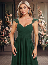 Load image into Gallery viewer, Scarlett A-line V-Neck Floor-Length Chiffon Bridesmaid Dress With Ruffle XXCP0025811