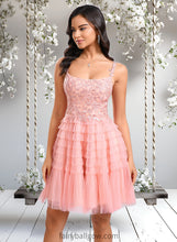 Load image into Gallery viewer, Pru Ball-Gown/Princess Scoop Short Tulle Lace Homecoming Dress With Ruffle XXCP0025676