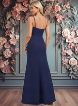 Load image into Gallery viewer, Keely Trumpet/Mermaid Cowl Floor-Length Stretch Crepe Bridesmaid Dress With Ruffle XXCP0025766