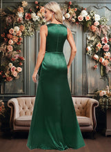 Load image into Gallery viewer, Hailey Trumpet/Mermaid V-Neck Floor-Length Stretch Satin Bridesmaid Dress XXCP0025812