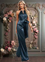 Load image into Gallery viewer, Gianna Jumpsuit/Pantsuit Halter Floor-Length Stretch Satin Bridesmaid Dress XXCP0025805