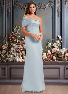 Cornelia A-line Asymmetrical Off the Shoulder Floor-Length Satin Prom Dresses XXCP0025884