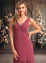 Load image into Gallery viewer, Fatima A-line V-Neck Floor-Length Chiffon Bridesmaid Dress XXCP0025753