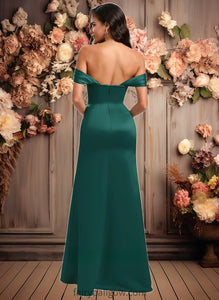 Desirae Trumpet/Mermaid Off the Shoulder Square Floor-Length Satin Prom Dresses With Ruffle XXCP0025883