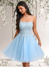 Load image into Gallery viewer, Melody A-line Scoop Short Tulle Sequin Homecoming Dress With Sequins Beading XXCP0025706