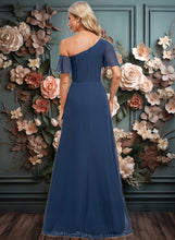 Load image into Gallery viewer, Jaslene A-line Asymmetrical Floor-Length Chiffon Bridesmaid Dress With Ruffle XXCP0025801