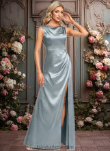 Load image into Gallery viewer, Amelie A-line Scoop Cowl Floor-Length Stretch Satin Prom Dresses XXCP0025878