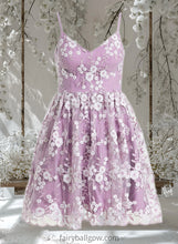 Load image into Gallery viewer, Whitney A-line V-Neck Short Lace Homecoming Dress With Embroidered XXCP0025697