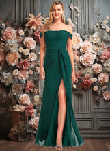 Load image into Gallery viewer, Amelie A-line Off the Shoulder Floor-Length Chiffon Bridesmaid Dress XXCP0025744