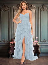 Load image into Gallery viewer, Rubi Ball-Gown/Princess V-Neck Sweep Train Tulle Prom Dresses XXCP0025833