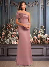 Load image into Gallery viewer, Cornelia A-line Asymmetrical Off the Shoulder Floor-Length Satin Prom Dresses XXCP0025884