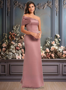 Cornelia A-line Asymmetrical Off the Shoulder Floor-Length Satin Prom Dresses XXCP0025884