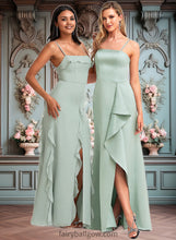 Load image into Gallery viewer, Averi A-line Square Floor-Length Chiffon Bridesmaid Dress With Ruffle XXCP0025735