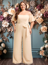 Load image into Gallery viewer, Marlene Jumpsuit/Pantsuit Off the Shoulder Square Floor-Length Chiffon Bridesmaid Dress XXCP0025791