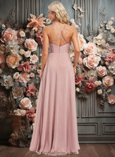 Load image into Gallery viewer, Patsy A-line Halter Floor-Length Chiffon Bridesmaid Dress XXCP0025821