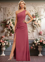 Load image into Gallery viewer, Kinsley A-line One Shoulder Floor-Length Chiffon Bridesmaid Dress With Ruffle XXCP0025824