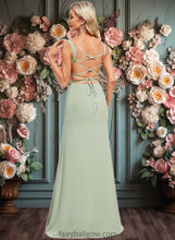 Load image into Gallery viewer, Isis Trumpet/Mermaid Square Floor-Length Chiffon Bridesmaid Dress XXCP0025808