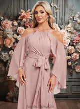 Load image into Gallery viewer, Patsy A-line Halter Floor-Length Chiffon Bridesmaid Dress XXCP0025821