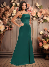 Load image into Gallery viewer, Desirae Trumpet/Mermaid Off the Shoulder Square Floor-Length Satin Prom Dresses With Ruffle XXCP0025883