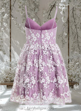 Load image into Gallery viewer, Whitney A-line V-Neck Short Lace Homecoming Dress With Embroidered XXCP0025697