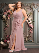 Load image into Gallery viewer, Dayanara A-line V-Neck Floor-Length Chiffon Bridesmaid Dress XXCP0025820