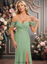 Load image into Gallery viewer, Tianna Trumpet/Mermaid Off the Shoulder V-Neck Floor-Length Chiffon Bridesmaid Dress XXCP0025810