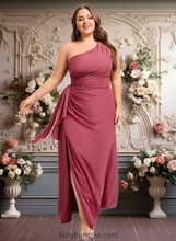 Load image into Gallery viewer, Kinsley A-line One Shoulder Floor-Length Chiffon Bridesmaid Dress With Ruffle XXCP0025824