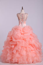 Load image into Gallery viewer, 2024 Ball Gown Quinceanera Dresses Straps Beaded Bodice With Bubble Skirt