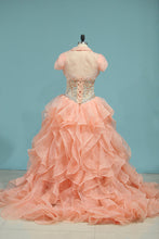 Load image into Gallery viewer, 2024 Quinceanera Dresses Sweetheart Ball Gown With Beads And Jacket Court Train