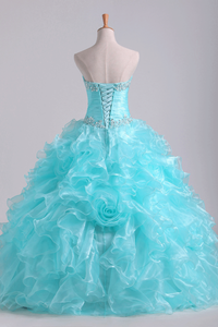 2024 Quinceanera Dresses Fabulous Sweetheart Ruffled Bodice Floor Length