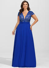 Load image into Gallery viewer, Floor-Length Prom Dresses Hayley V-neck Lace A-Line Chiffon