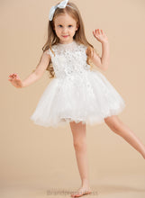 Load image into Gallery viewer, Flower Knee-length Girl Sleeveless Beading/Appliques Scoop Georgia Neck Dress Tulle With Flower Girl Dresses - Ball-Gown/Princess