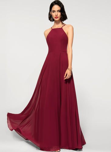 Floor-Length Prom Dresses Chiffon Lizbeth Square A-Line