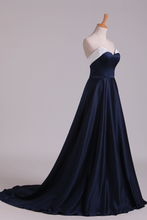 Load image into Gallery viewer, 2024 Bicolor Prom Dresses Sweetheart A Line Satin Court Train