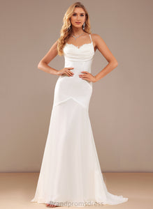 Trumpet/Mermaid Dress Wedding Dresses Lace Sweep Chiffon Wedding Esperanza Train V-neck