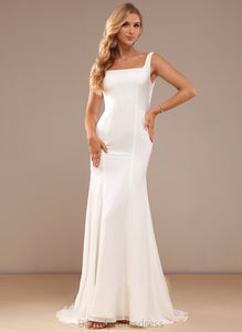 Wedding Dresses Trumpet/Mermaid Train Chiffon With Wedding Neckline Sweep Cara Lace Square Dress