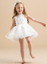 Load image into Gallery viewer, Flower Knee-length Girl Sleeveless Beading/Appliques Scoop Georgia Neck Dress Tulle With Flower Girl Dresses - Ball-Gown/Princess