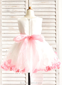 Flower Girl Dresses Scoop With Sleeveless Organza/Satin/Tulle Neck Dress A-Line Girl Flower(s) - Knee-length Mariah Flower