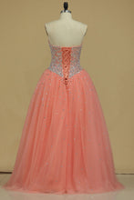 Load image into Gallery viewer, 2024 Floor Length Sweetheart Beaded Bodice Quinceanera Dresses Ball Gown Tulle