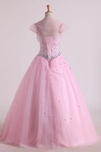 2024 Sweetheart Beaded Bodice Quinceanera Dresse Tulle Floor Length