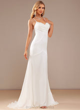 Load image into Gallery viewer, Trumpet/Mermaid Dress Wedding Dresses Lace Sweep Chiffon Wedding Esperanza Train V-neck