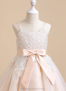 Bow(s) Lorelei Dress Scalloped - A-Line Knee-length Flower Flower Girl Dresses Sleeveless Girl With Neck Tulle