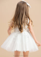 Load image into Gallery viewer, Flower Knee-length Girl Sleeveless Beading/Appliques Scoop Georgia Neck Dress Tulle With Flower Girl Dresses - Ball-Gown/Princess